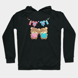 Baby Bear embroidery designs, couple teddy Bear drinks milk when I was my mother's baby, mother's day Hoodie